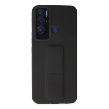 Newface Tecno Pova Neo Kılıf Mega Standlı Silikon - Siyah