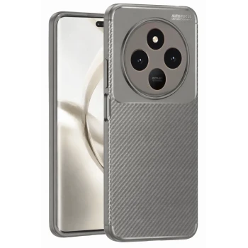 Newface Tecno Spark 30 Kılıf Auto Focus Karbon Kapak - Gri