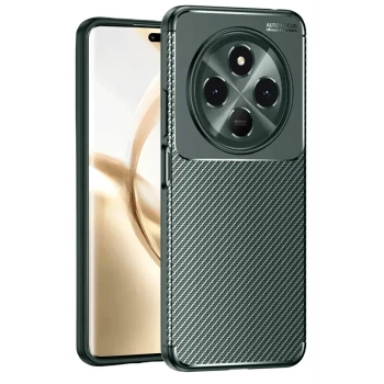 Newface Tecno Spark 30C Kılıf Auto Focus Karbon Kapak - Koyu Yeşil