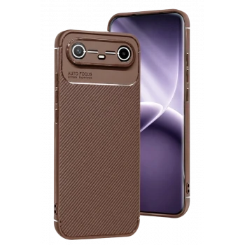 Newface Tecno Spark Slim 5G Auto Focus Karbon Kapak - Kahverengi