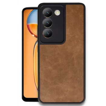 Newface Vivo V30 Lite 4G Kılıf Aras Deri Kapak - Taba
