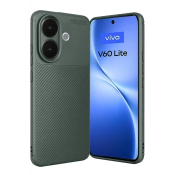 Newface Vivo V60 Lite Auto Focus Karbon Kapak - Koyu Yeşil