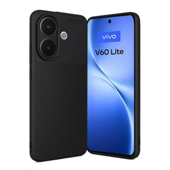Newface Vivo V60 Lite Auto Focus Karbon Kapak - Siyah