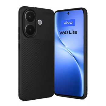 Newface Vivo V60 Lite Auto Focus Karbon Kapak - Siyah