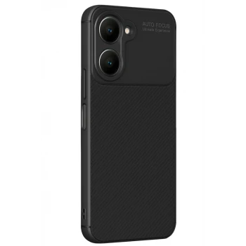 Newface Vivo Y18 Kılıf Auto Focus Karbon Kapak - Siyah