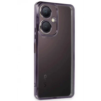 Newface Vivo Y27 Kılıf Razer Lensli Silikon - Mor