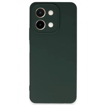 Newface Vivo Y28 Kılıf First Silikon - Koyu Yeşil
