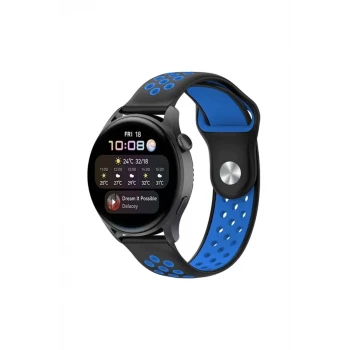 Newface Watch 20mm Spor Delikli Kordon - Siyah-Mavi