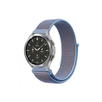 Newface Watch 22mm Hasırlı Cırtcırtlı Kordon - Mavi