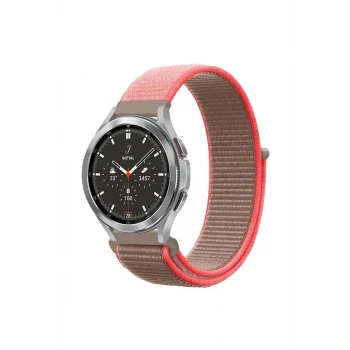 Newface Watch 22mm Hasırlı Cırtcırtlı Kordon - Pembe