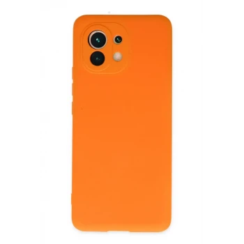 Newface Xiaomi Mi 11 Kılıf Nano içi Kadife Silikon - Turuncu
