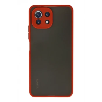 Newface Xiaomi Mİ 11 Lite Kılıf Montreal Silikon Kapak - Kırmızı