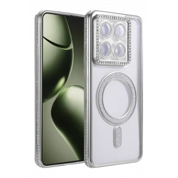 Newface Xiaomi Mi 14T Pro Joke Simli Magneticsafe Kılıf - Gümüş