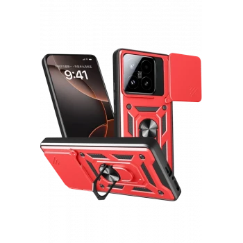 Newface Xiaomi Mi 15T Pars Lens Yüzüklü Silikon - Kırmızı