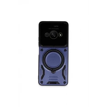 Newface Xiaomi Poco C61 Kılıf Joy Lens Standlı Kapak - Lacivert