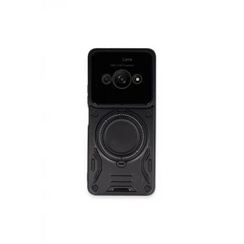 Newface Xiaomi Poco C61 Kılıf Joy Lens Standlı Kapak - Siyah