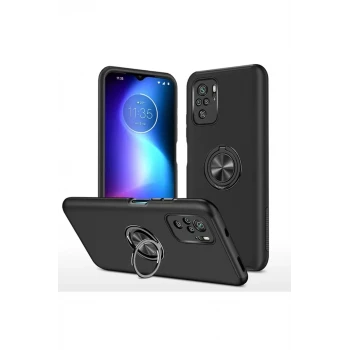 Newface Xiaomi Poco F3 Kılıf Elit Yüzüklü Kapak - Siyah