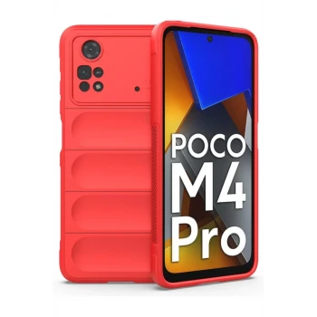 Newface Xiaomi Poco M4 Pro 4G Kılıf Optimum Silikon - Kırmızı