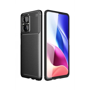 Newface Xiaomi Poco M5 Kılıf Auto Focus Karbon Kapak - Siyah