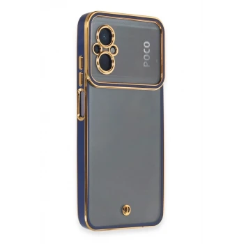 Newface Xiaomi Poco M5 Kılıf Liva Lens Silikon - Mavi