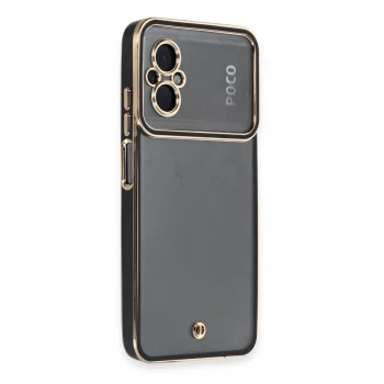 Newface Xiaomi Poco M5 Kılıf Liva Lens Silikon - Siyah