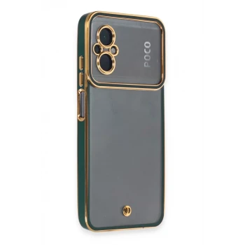 Newface Xiaomi Poco M5 Kılıf Liva Lens Silikon - Yeşil
