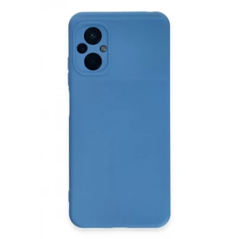 Newface Xiaomi Poco M5 Kılıf Nano içi Kadife Silikon - Mavi