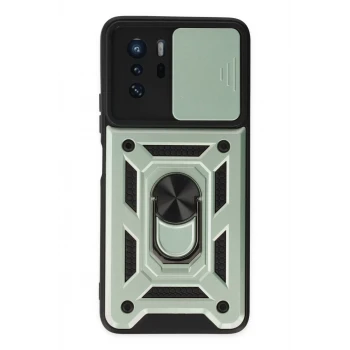 Newface Xiaomi Poco X3 GT Kılıf Pars Lens Yüzüklü Silikon - Yeşil