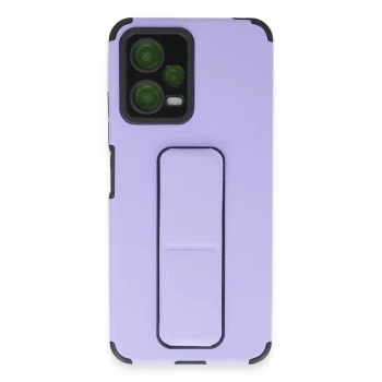 Newface Xiaomi Poco X5 5G Kılıf Mega Standlı Silikon - Lila