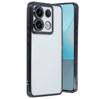 Newface Xiaomi Poco X6 Kılıf Razer Lensli Silikon - Siyah