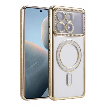 Newface Xiaomi Poco X6 Pro Joke Simli Magneticsafe Kılıf - Gold
