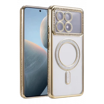 Newface Xiaomi Poco X6 Pro Joke Simli Magneticsafe Kılıf - Gold