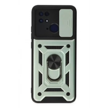 Newface Xiaomi Redmi 10C Kılıf Pars Lens Yüzüklü Silikon - Yeşil