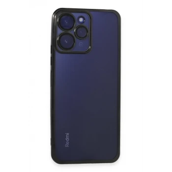 Newface Xiaomi Redmi 12 Kılıf Razer Lensli Silikon - Siyah