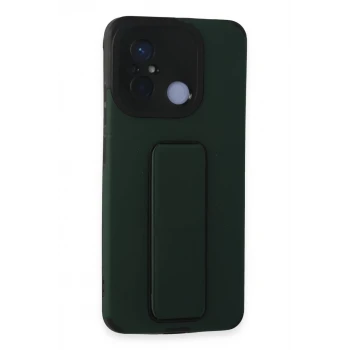 Newface Xiaomi Redmi 12C Kılıf Mega Standlı Silikon - Yeşil
