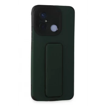 Newface Xiaomi Redmi 12C Kılıf Mega Standlı Silikon - Yeşil