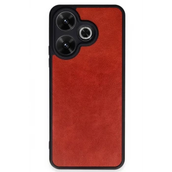 Newface Xiaomi Redmi 13 4G Kılıf Aras Deri Kapak - Kırmızı