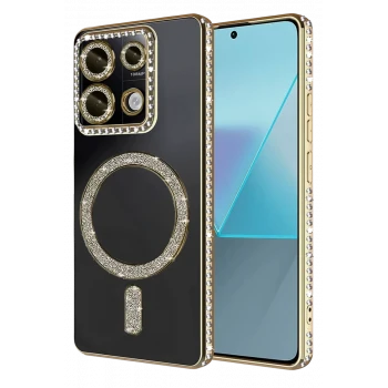 Newface Xiaomi Redmi 13C Joke Simli Magneticsafe Kılıf - Gold