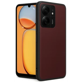 Newface Xiaomi Redmi 13C Kılıf Aras Deri Kapak - Bordo