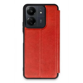 Newface Xiaomi Redmi 13C Kılıf Flip Cover - Kırmızı