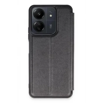 Newface Xiaomi Redmi 13C Kılıf Flip Cover - Siyah
