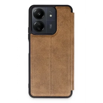 Newface Xiaomi Redmi 13C Kılıf Flip Cover - Taba