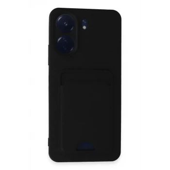 Newface Xiaomi Redmi 13C Kılıf Kelvin Kartvizitli Silikon - Siyah