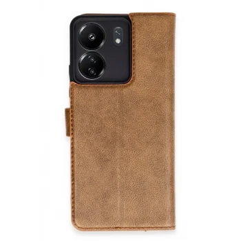Newface Xiaomi Redmi 13C Kılıf Trend S Plus Kapaklı Kılıf - Taba