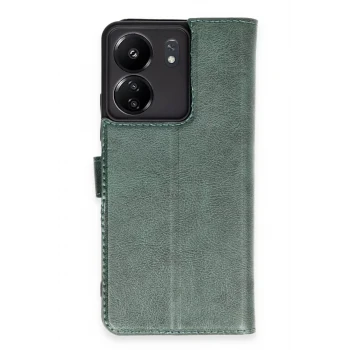Newface Xiaomi Redmi 13C Kılıf Trend S Plus Kapaklı Kılıf - Yeşil