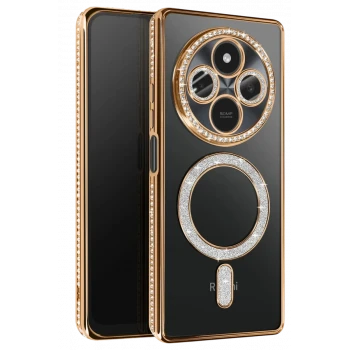 Newface Xiaomi Redmi 14C Joke Simli Magneticsafe Kılıf - Gold