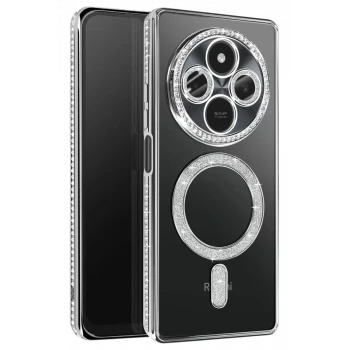 Newface Xiaomi Redmi 14C Joke Simli Magneticsafe Kılıf - Gümüş