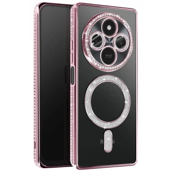 Newface Xiaomi Redmi 14C Joke Simli Magneticsafe Kılıf - Pembe