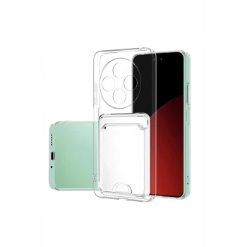 Newface Xiaomi Redmi 14C Kılıf Kart Şeffaf Silikon - Şeffaf