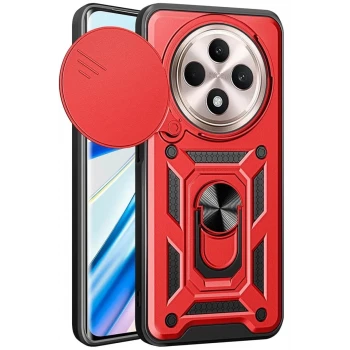 Newface Xiaomi Redmi 14C Kılıf Pars Lens Yüzüklü Silikon - Kırmızı